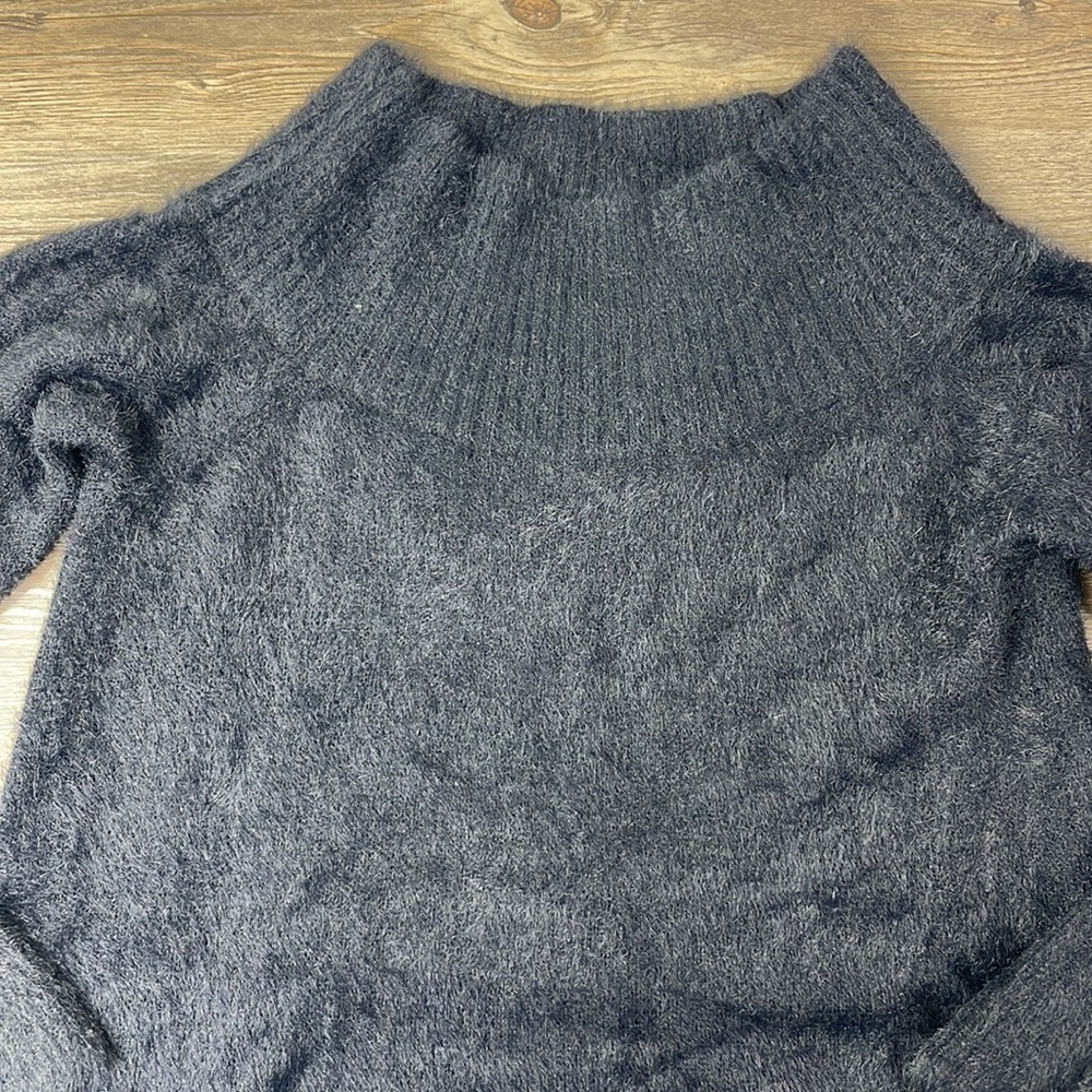 Loft Fuzzy Black Long Sleeve Sweater, size small - Picture 2 of 10